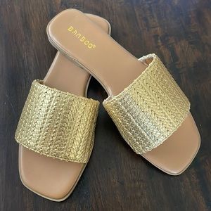 Gold Sandals- Bamboo brand-Size 7.5